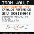Iron Vault catalog reference catalog-card-v1 — Lamborghini SKU 006134643 — EPC 915.02.00 callout 010
