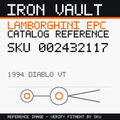 Iron Vault catalog reference catalog-card-v1 — Lamborghini SKU 002432117