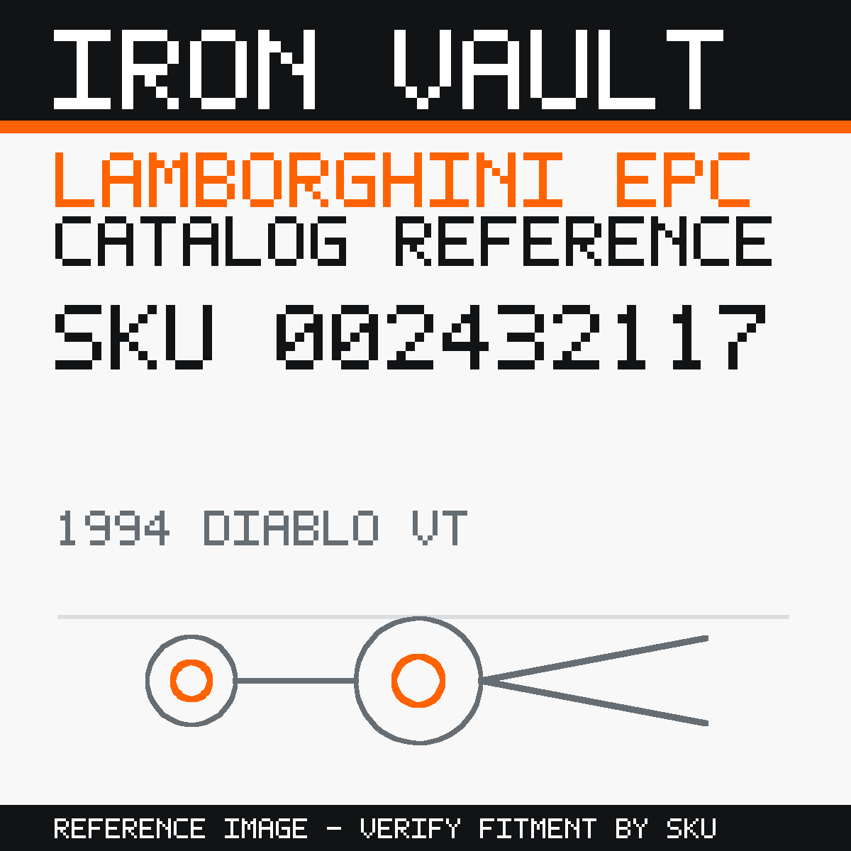 Iron Vault catalog reference catalog-card-v1 — Lamborghini SKU 002432117