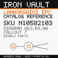 Iron Vault catalog reference catalog-card-v1 — Lamborghini SKU N10582103 — EPC 863.09.00 callout 007