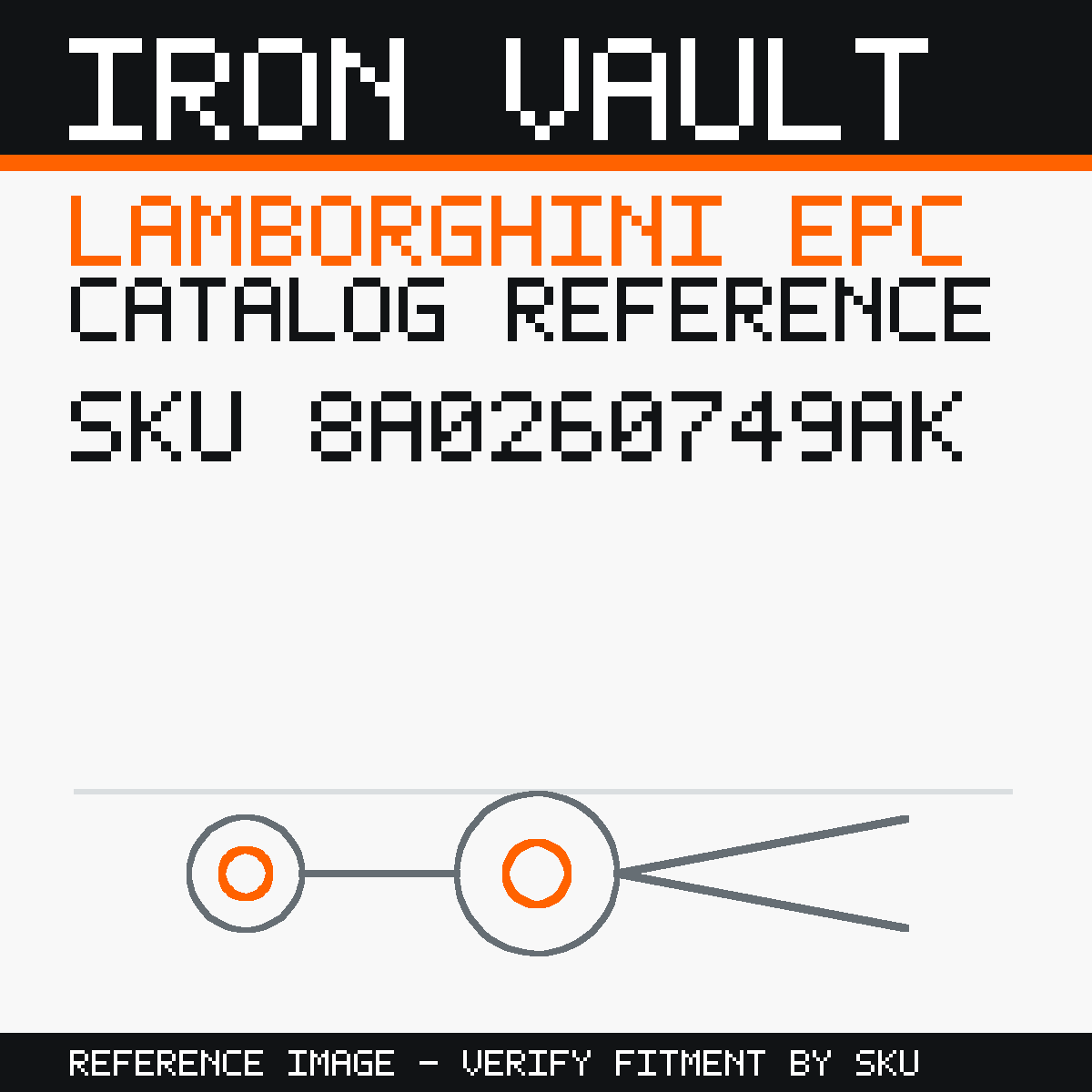 Iron Vault catalog reference catalog-card-v1 — Lamborghini SKU 8A0260749AK