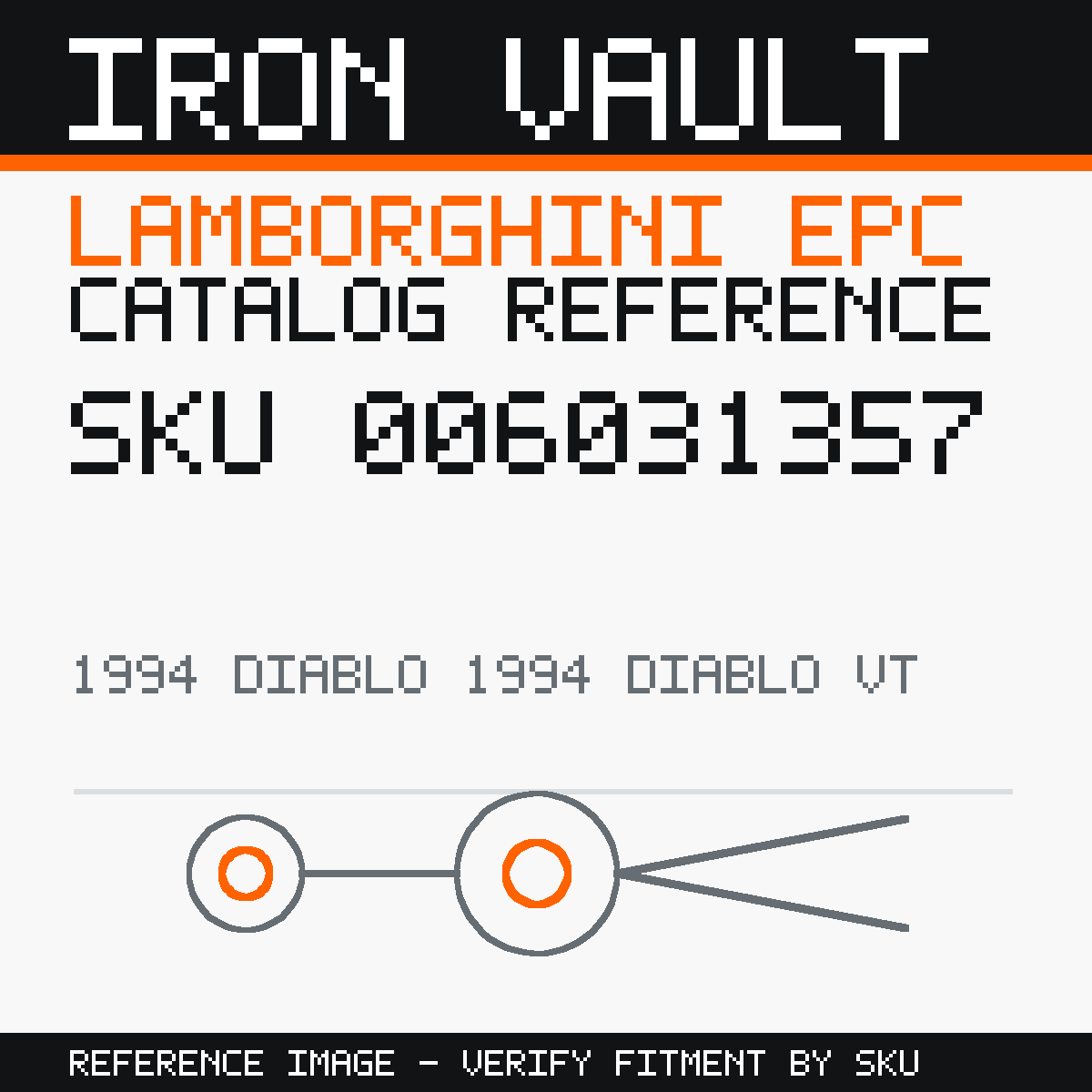 Iron Vault catalog reference catalog-card-v1 — Lamborghini SKU 006031357