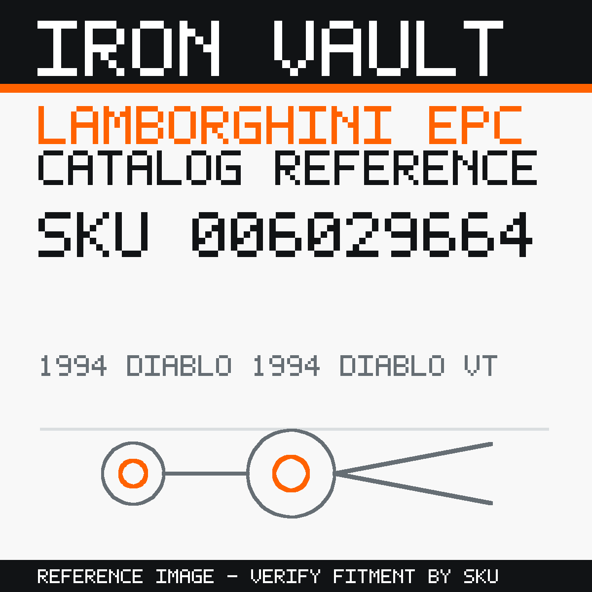 Iron Vault catalog reference catalog-card-v1 — Lamborghini SKU 006029664