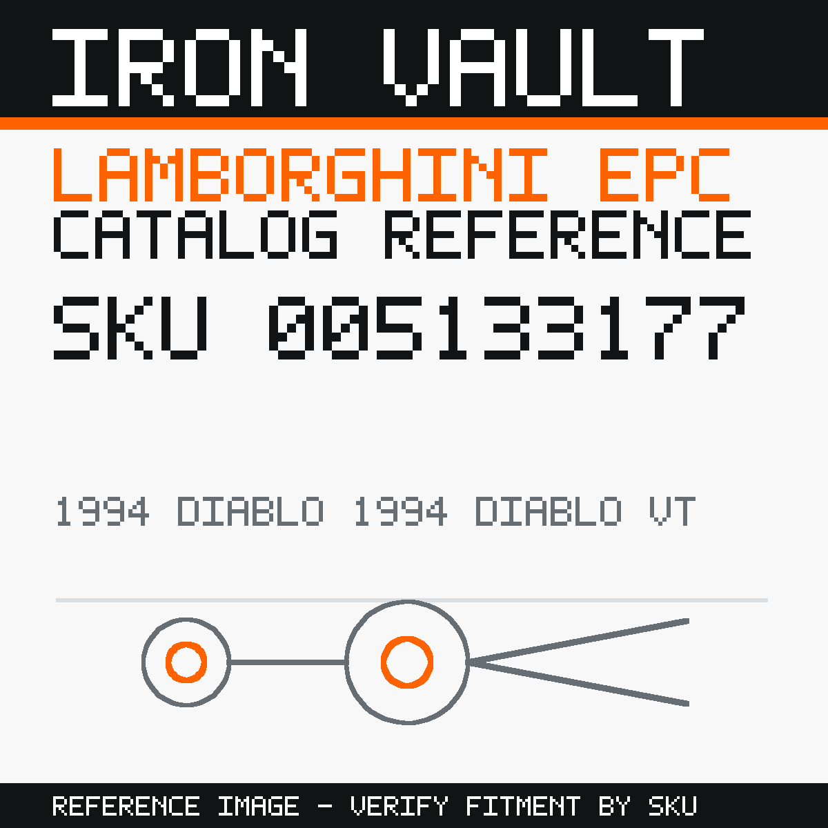 Iron Vault catalog reference catalog-card-v1 — Lamborghini SKU 005133177