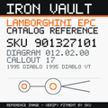 Iron Vault catalog reference catalog-card-v1 — Lamborghini SKU 901327101 — EPC 012.02.00 callout 017