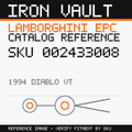 Iron Vault catalog reference catalog-card-v1 — Lamborghini SKU 002433008