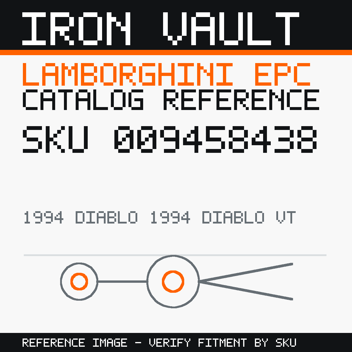 Iron Vault catalog reference catalog-card-v1 — Lamborghini SKU 009458438