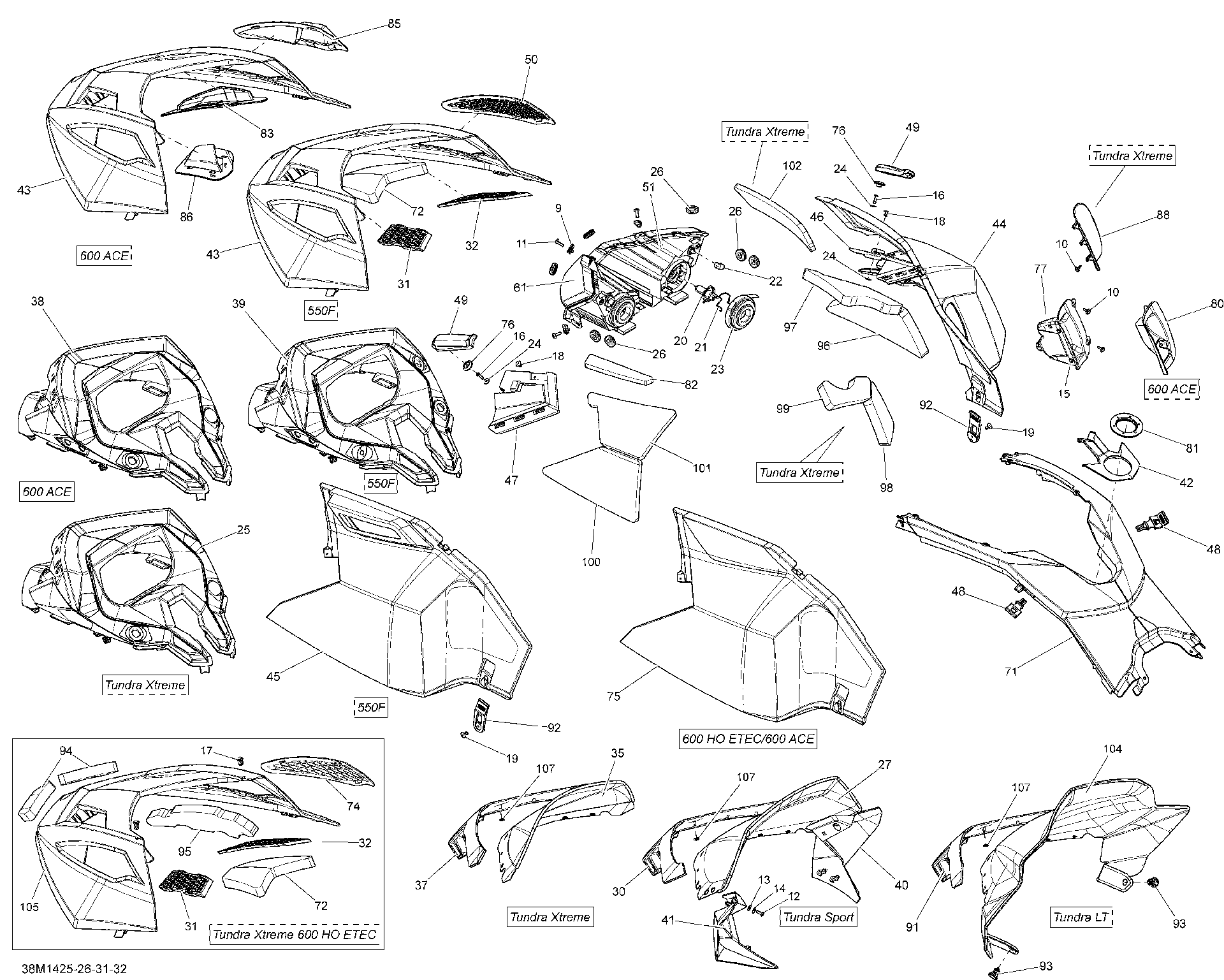 Ski-Doo - OEM schematic diagram - Part # 2572-517304206 - 09- Hood, Windshield And Console | 09- Windshield And Console | 09- Hood - Ref # 71, 12, 8, 6