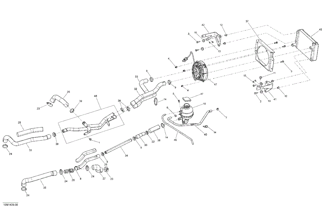 Ski-Doo - OEM schematic diagram - Part # 2572-509000754 - 01- Cooling System - Ref # 41, 49, 36