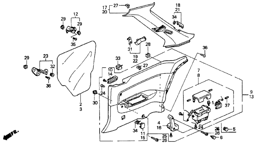 Honda New 1990-1991 Fits Honda Accord Pocket Assy., L. Side *YR129L* (URBAN BROWN), Part # 83558-SM2-000ZE