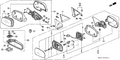 New 1990-1993 Fits Honda Accord Actuator Set, L. Door Mirror, Part # 04766-SM4-305