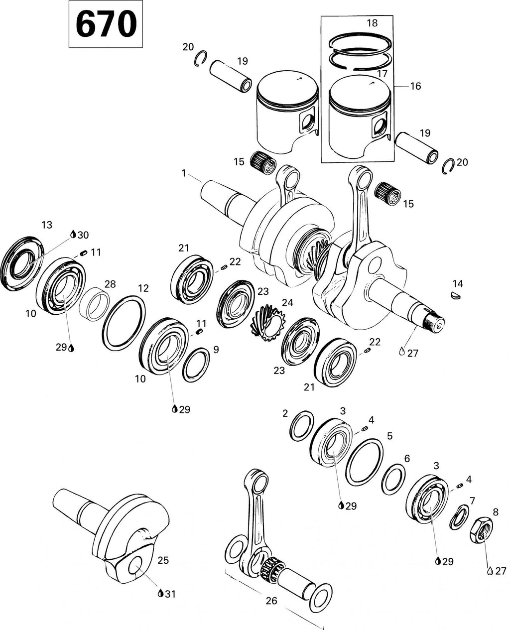 Fits 1996-1999 Ski-Doo Formula Deluxe 500 LC/583/670 / Formula SS Models Semi-Trapez Ring 78.00 Mm Formula Deluxe 670., OEM Part # 420815090