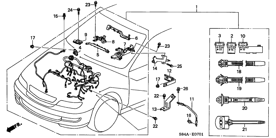 Honda New 1998-2002 Fits Honda Accord Holder C, Harness, Part # 32129-P8C-A50