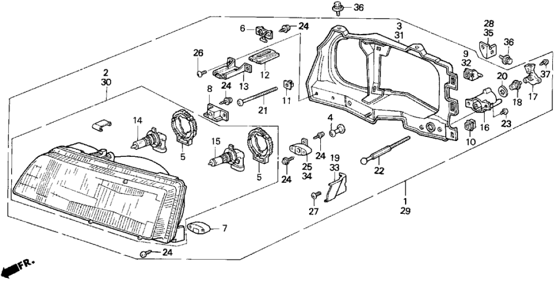 New 1989-1991 Fits Honda Civic Holder, Adjusting (1), Part # 33117-SH3-A02