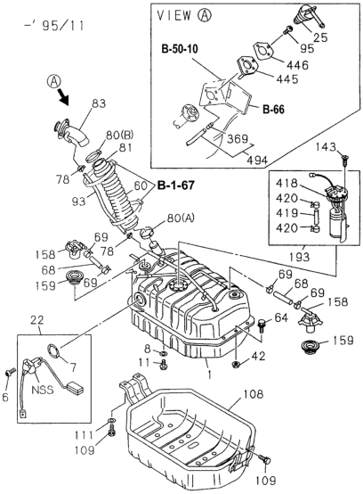Honda New 1994-1996 Fits Honda Passport Bulk Hose (L=1400), Part # 89415-20030