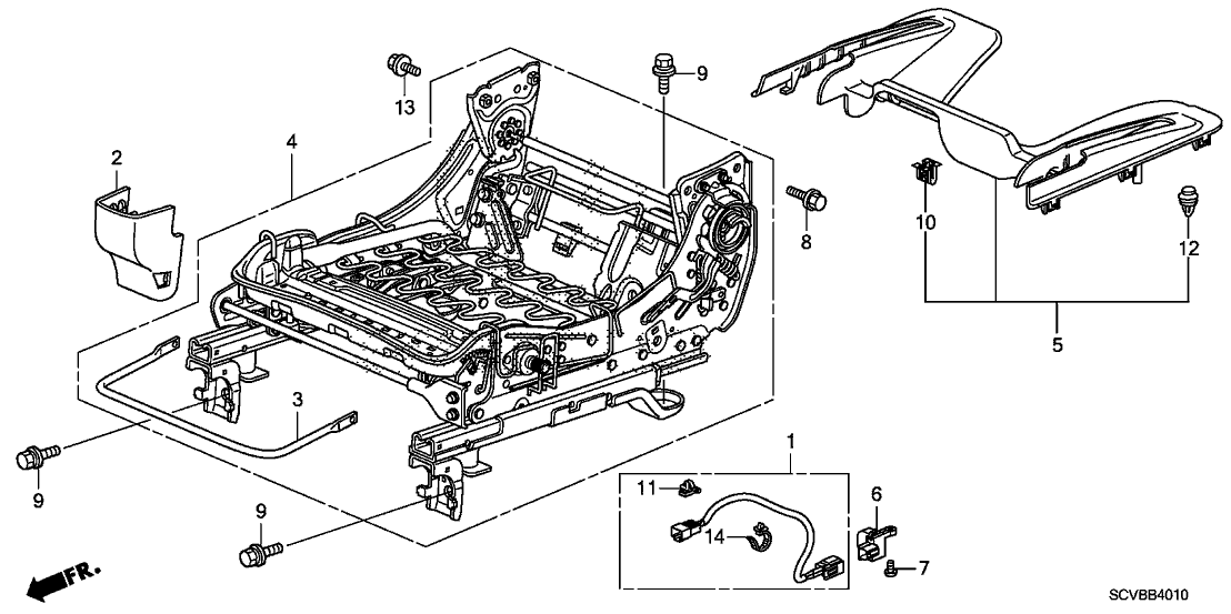 Honda New 2009-2011 Fits Honda Element Cover, FR. Seat Foot *YR233L* (FR) (TITANIUM), Part # 81194-SCV-L00ZC