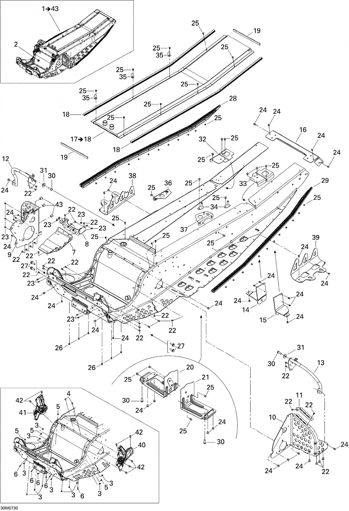 Fits 2005-2007 Ski-Doo Mach Z 1000 SDI / Mach Z 1000 SDI Adrenaline & X Models RH Engine Support, OEM Part # 518323716