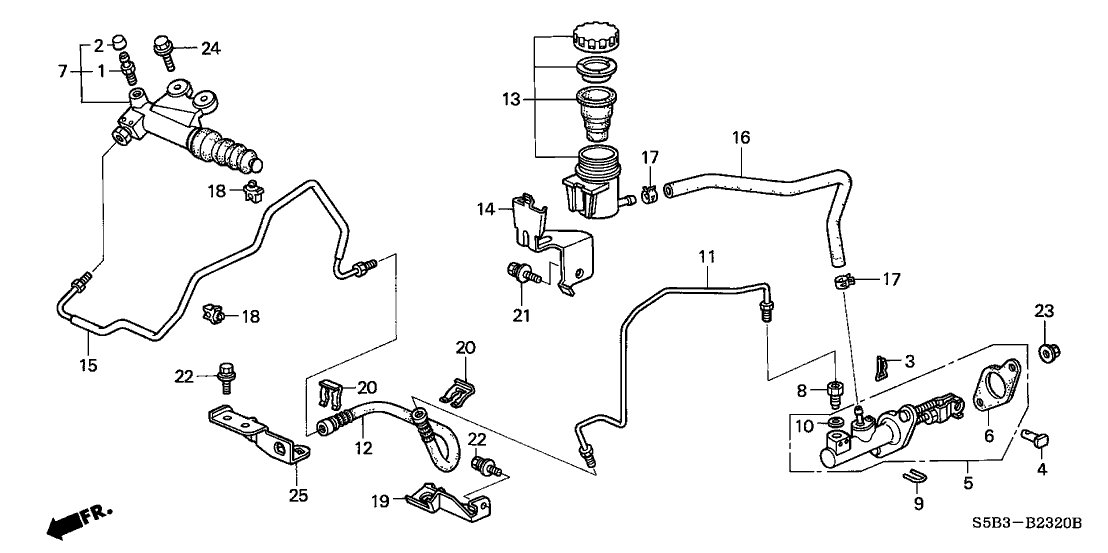 Honda New 2003-2005 Fits Honda Civic Bracket B, Clutch Pipe, Part # 46996-S5B-A02