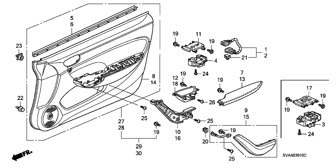 Honda New 2006-2011 Fits Honda Civic Base Assy., R. FR. Door *NH597L* (DARK ATLAS GRAY), Part # 83503-SVA-A03ZB