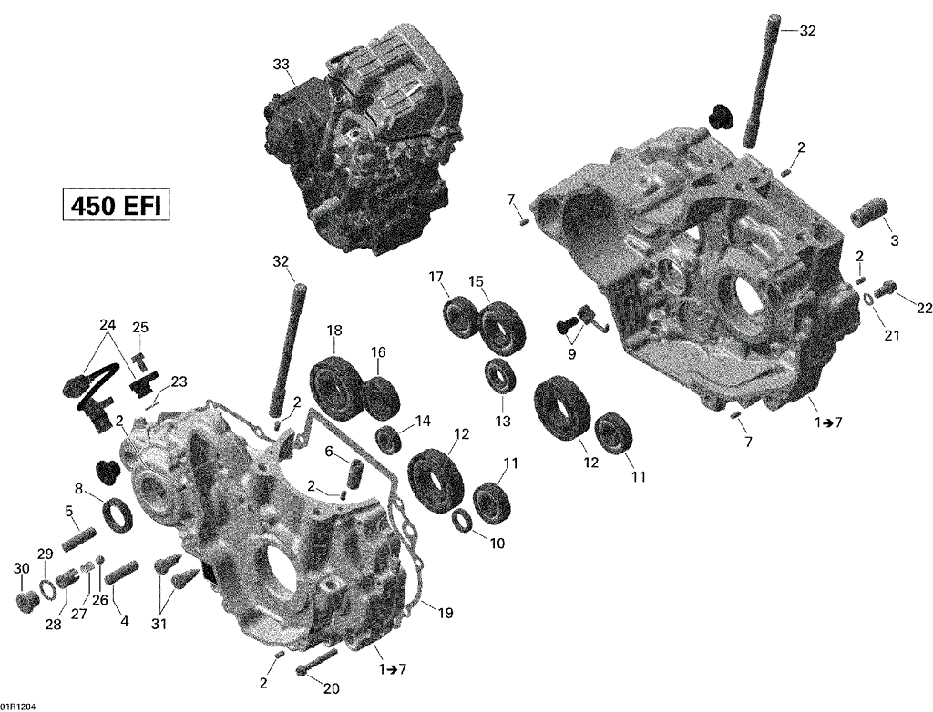 Can-Am - OEM schematic diagram - Part # 2572-420256483 - 01- Crankcase - Ref # 28