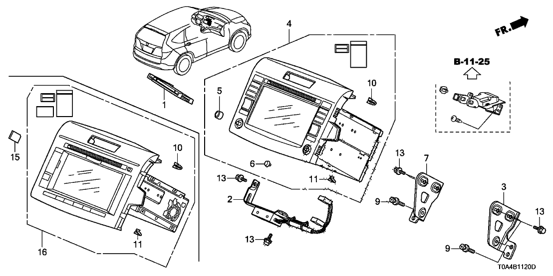 Honda New 2012-2013 Fits Honda CR-V Navagation Unit, Part # 39542-T0A-A02