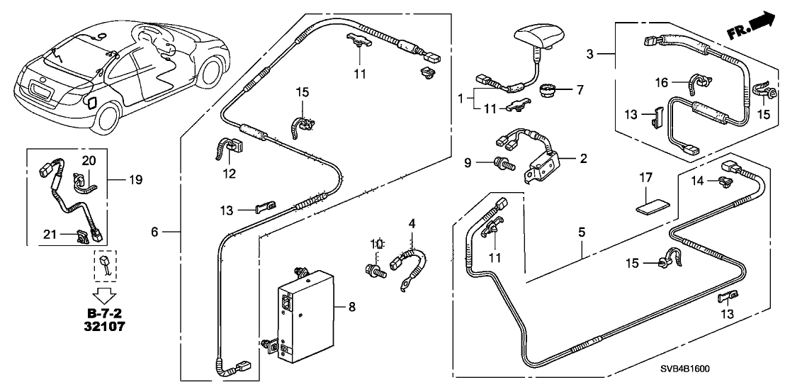 Honda New 2009-2011 Fits Honda Civic Satellite Antenna Box XM Unit, Part # 39820-SVA-A02