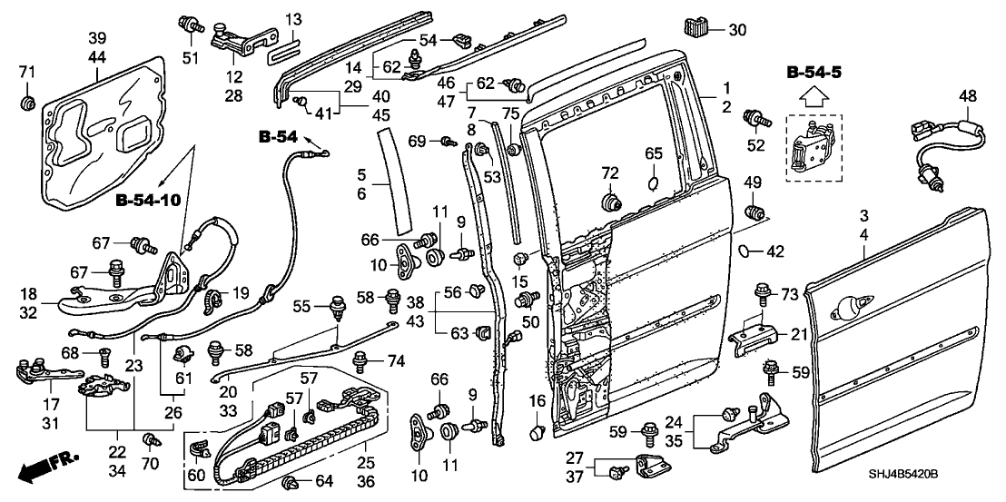 Honda New 2005-2010 Fits Honda Odyssey Skin, L. Slide Door, Part # 67651-SHJ-A00ZZ