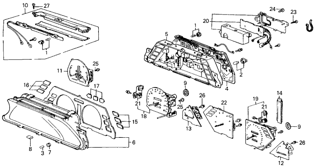 Honda New 1984-1987 Fits Honda Civic Speedometer Assembly (Northland Silver), Part # 37205-SB3-671