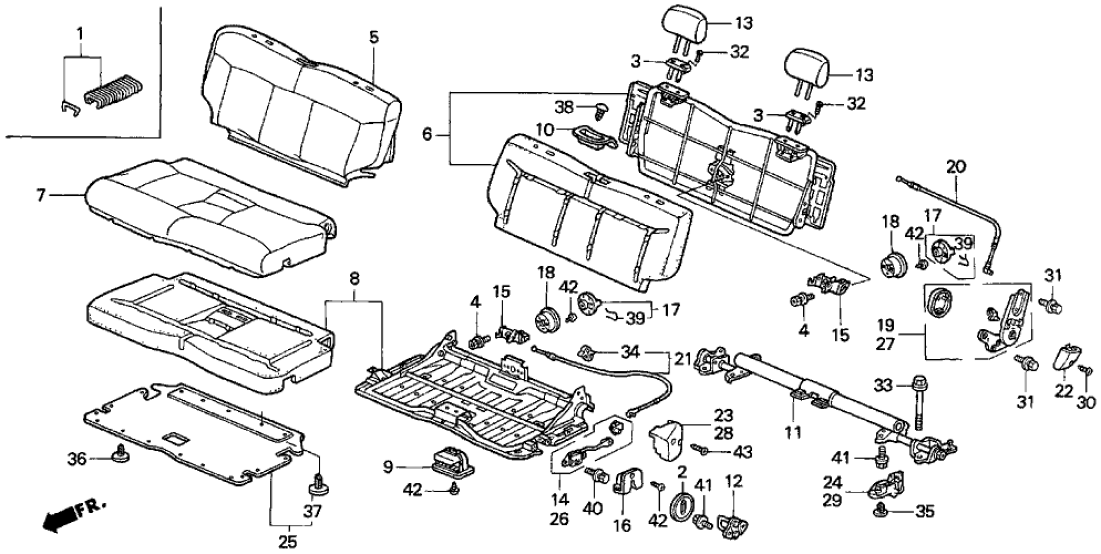 Honda New 1995-1998 Fits Honda Odyssey Cable, RR. Seat Cushion, Part # 82235-SX0-003