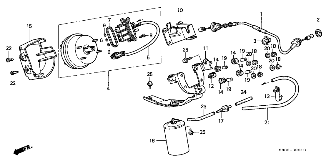 Honda New 1997-2001 Fits Honda Prelude Tube, Actuator, Part # 91442-P5M-A00