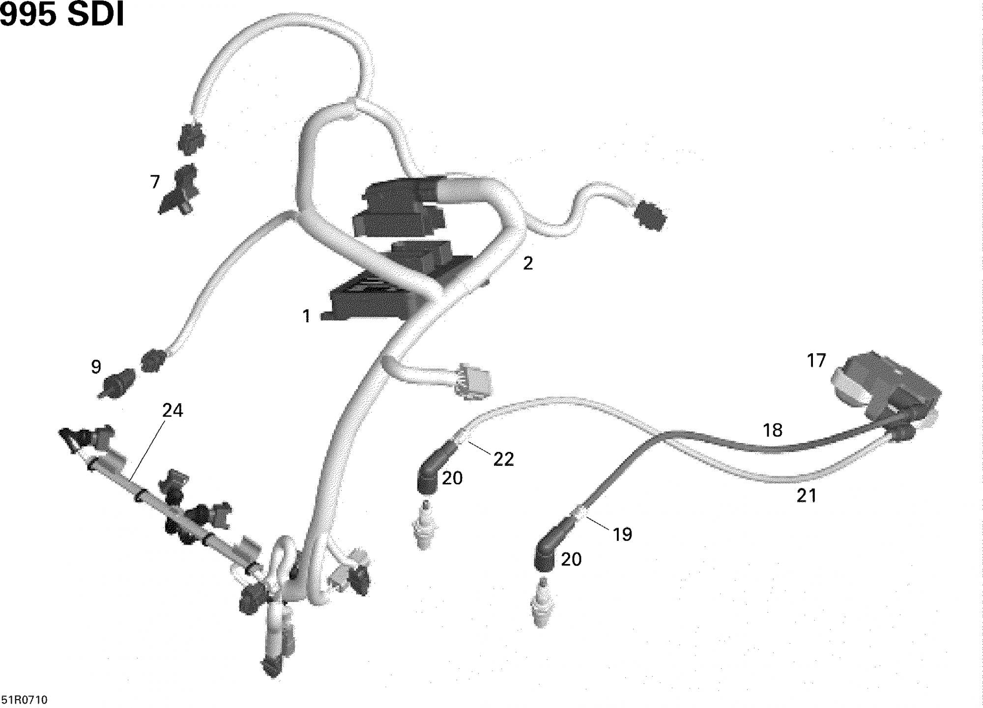Fits 2005-2007 Ski-Doo Mach Z 1000 SDI / Mach Z 1000 SDI Adrenaline & X Models Harness Support, OEM Part # 420960880