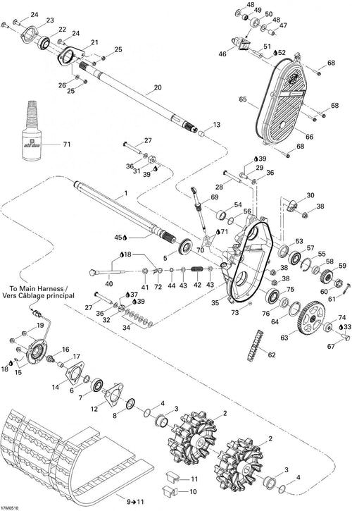 Fits 2004-2005 Ski-Doo MX Z X 440 Racing Chaincase, OEM Part # 504152499