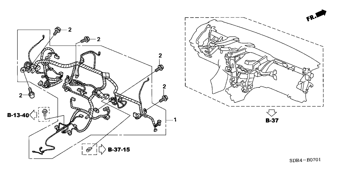 Honda New 2006 Fits Honda Accord Hybrid Instrument Wire Harness, Part # 32117-SDR-A11