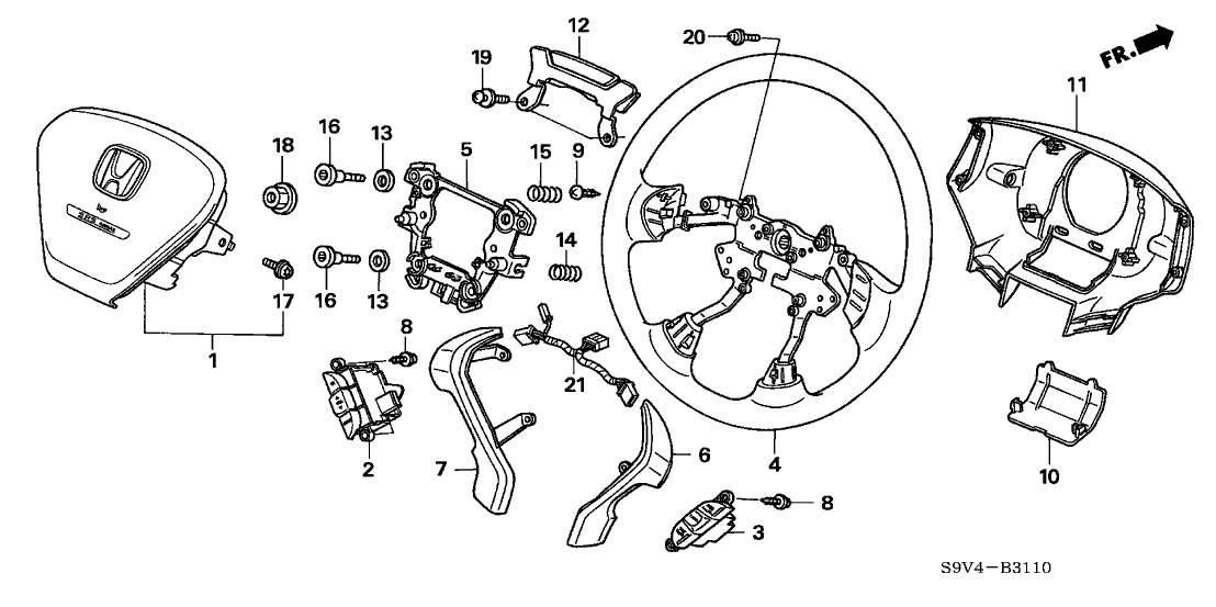 Honda New 2005 Fits Honda Pilot Switch Assembly, Automatic Cruise Set (Silver), Part # 36770-S9V-A11ZB