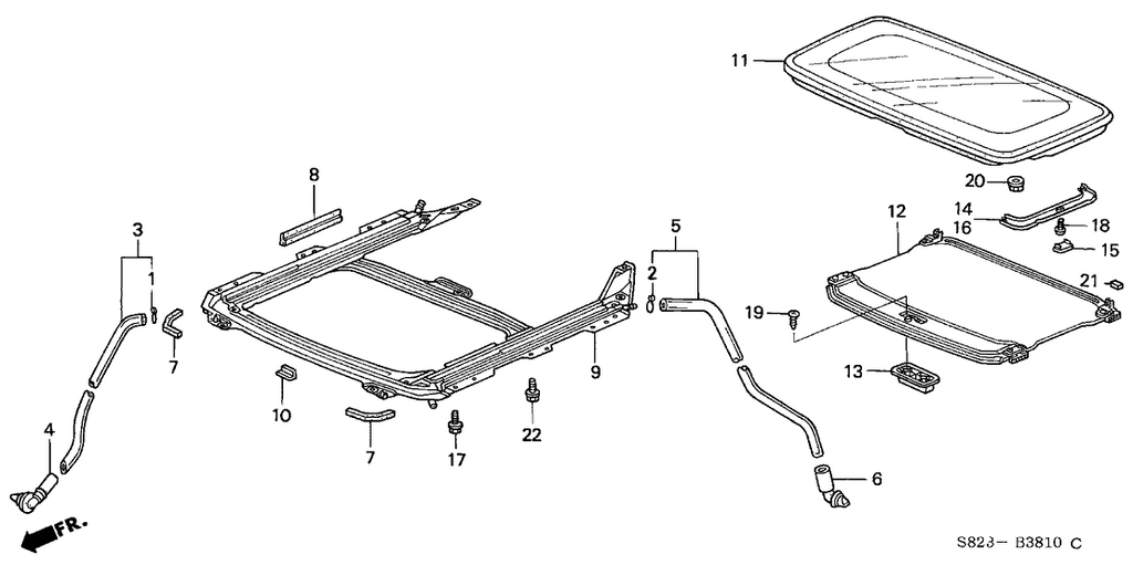 New 1998-2002 Fits Honda Accord Seal B, Frame, Part # 70082-S84-A01