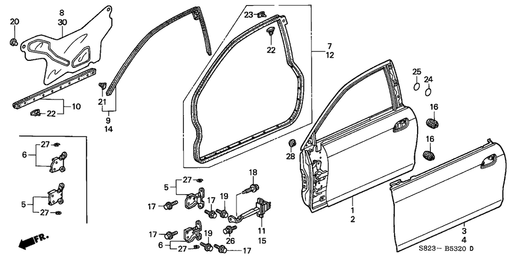 New 1998-2002 Fits Honda Accord Right Front Door Checker, Part # 72340-S82-A01