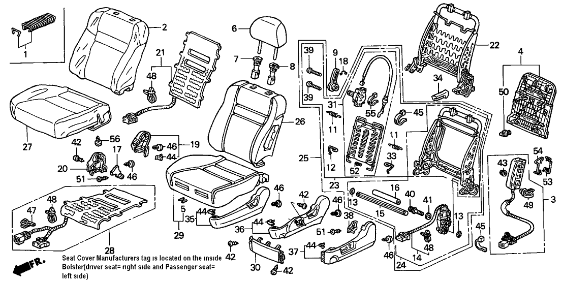 Honda New 2006-2007 Fits Honda Accord Cover Set, Driver Side Trim (Ivory) (Side Airbag) (Ts Tech), Part # 04815-SDA-A42ZC