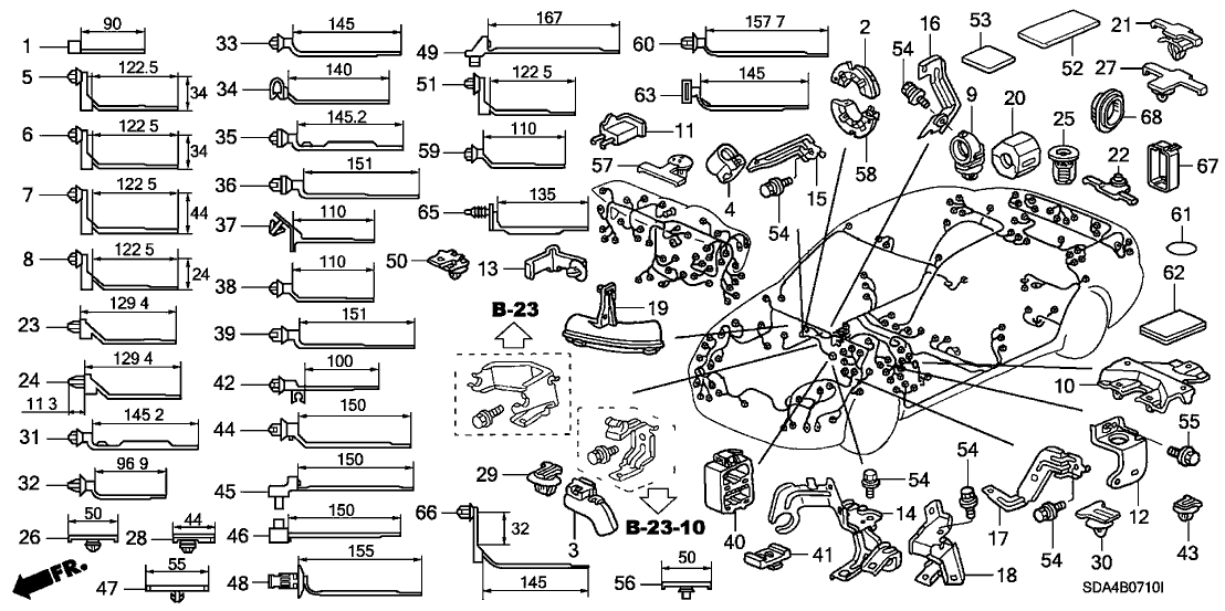 Honda New 2003-2004 Fits Honda Accord Stay C, Engine Harness, Part # 32746-RAA-A00