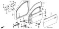 Honda New 2003-2007 Fits Honda Accord Skin Set, R. FR. Door, Part # 67111-SDN-305ZZ
