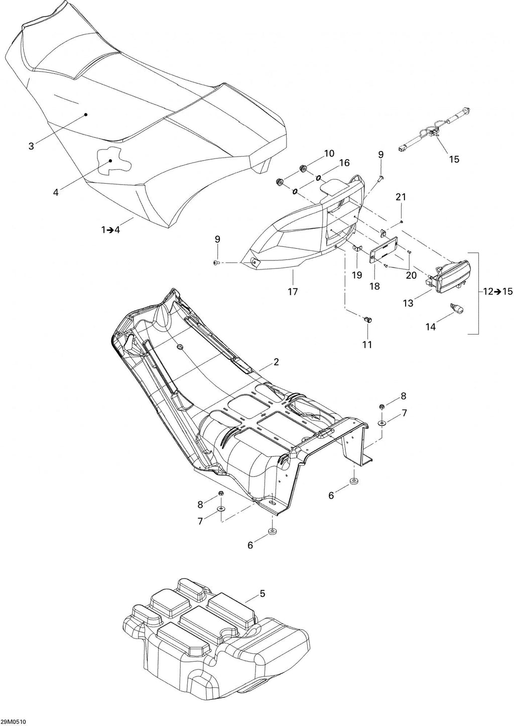 Fits 2005-2007 Ski-Doo MX Z 440 Racing / MX Z 440X Racing Models Angle, OEM Part # 510004443