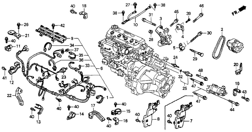 Honda New 1990-1996 Fits Honda Accord Holder, Harness, Part # 32127-PT2-000