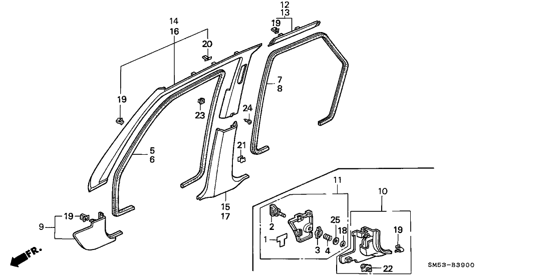 Honda New 1991-1993 Fits Honda Accord Seal, L. RR. Door Opening *NH89L* (PALMY GRAY), Part # 72855-SM5-013ZB