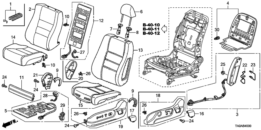 New 2011-2012 Fits Honda Accord Front Headrest Assembly *NH167L* (GRAPHITE BLACK), Part # 81140-TA6-K01ZA