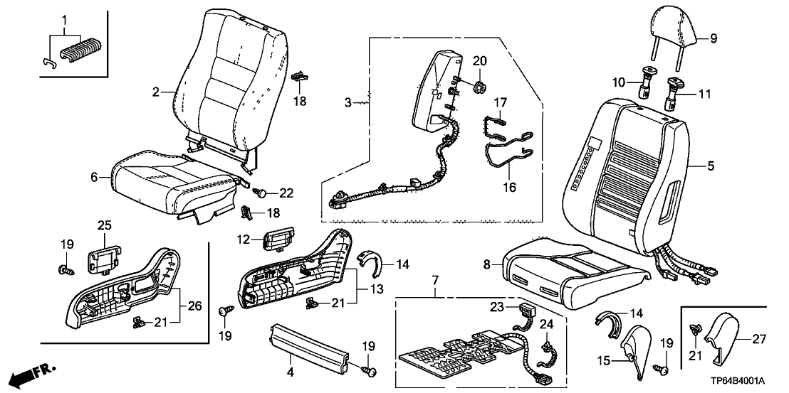 New 2010-2012 Fits Honda Crosstour Cover, Right Front Seat Cushion Trim (Bright Ivory) (Leather), Part # 81131-TP6-A11ZB
