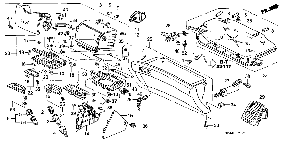 Honda New 2003-2007 Fits Honda Accord Outlet Assy., R. Side *YR248L* (KI TAUPE), Part # 77620-SDA-A11ZB
