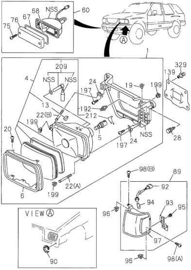 Honda New 1994-1998 Fits Honda Passport Screw, Adjuster Headlight, Part # 89702-46870