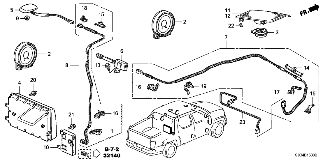 Honda New 2006 Fits Honda Ridgeline Antenna Assembly, Xm (Nighthawk Black Pearl), Part # 39150-SJC-A01ZB