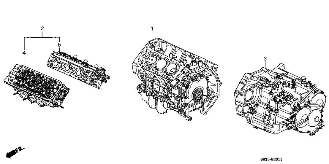 Honda New 1998-2000 Fits Honda Accord Engine Sub-Assembly, Rear Cylinderhead, Part # 10005-P8C-A90
