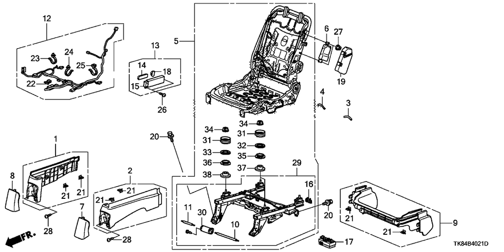 New 2011-2013 Fits Honda Odyssey Cover, R. FR. Seat Foot *NH767L* (RR) (TRUFFLE), Part # 81196-TK8-A41ZB