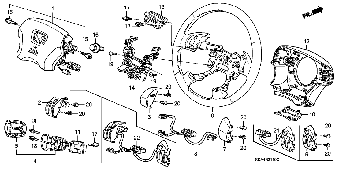 Honda New 2003-2005 Fits Honda Accord Switch Assembly, Automatic Cruise Set (Dummy), Part # 36770-SDA-A51